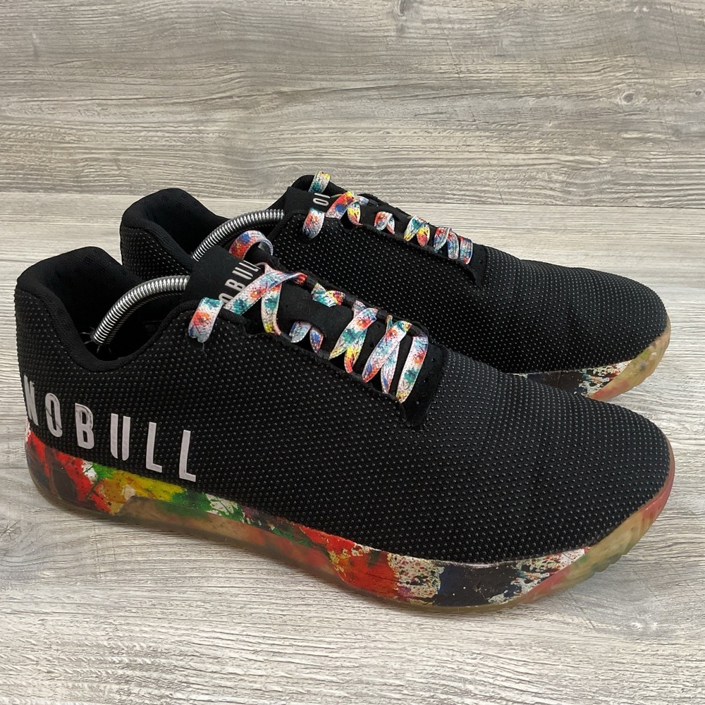 NOBULL Outwork Black Wild Trainer Sneaker Shoe Rainbow Multi Color Men's 12.5